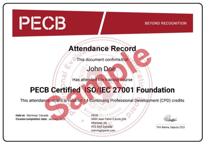 CPD associés à votre formation PECB ISO 20000 Foundation